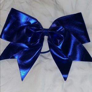 Metallic blue cheer bow